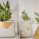 DIY Gold Leaf Cement Pots