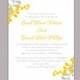 DIY Wedding Invitation Template Editable Word File Instant Download Printable Leaf Invitation Elegant Yellow Gold Invitation Gray Invitation