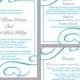 DIY Wedding Invitation Template Set Editable Word File Download Printable Invitation Turquoise Wedding Invitation Aqua Blue Invitations