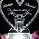 Motorcycle Chain Lighted Wedding Cake Topper Acrylice Cake top Biker Theme Personalized Engraved