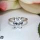 4 Carat Oval Cut Solitaire, Engagement Ring, Half Eternity Band, Wedding, Bridal Ring, Flawless Man Made Diamond Simulants, Sterling Silver
