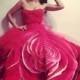 IRINA SHABAYEVA COUTURE Hand Painted "ref Rose Gown" Also Comes In Black Rose , Pink Rose , Blue Rose And Other Custom Colors