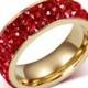 18K Gold Plated Stainless Steel Wedding Rings For Women