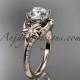 14kt rose gold diamond floral wedding ring, engagement ring ADLR125
