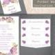 Pocket Wedding Invitation Template Set DIY Instant Download EDITABLE Word File Printable Floral Invitation Purple Wedding Invitation