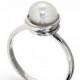 Black Friday SALE - NEST Sterling Silver Pearl Ring, Pearl Engagement Ring, Unique engagement ring, Italian fine jewelry