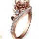 14K Rose Gold Morganite Ring,Gemstone Engagement ring,Leaf Ring,Wedding Ring,Promise Ring,Ladys Jewelry,Unique Engagment Ring.