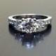 Platinum GIA Diamond Engagement Ring - Art Deco Engraved Platinum Diamond Wedding Ring - GIA Certified Diamond - Engagement Diamond Ring