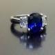 Ceylon Blue Sapphire Platinum Diamond Wedding Ring - Art Deco Platinum Blue Sapphire Diamond Engagement Ring - Sapphire Ring - Platinum Ring