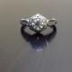 Platinum Diamond Engagement Ring - Art Deco Engraved Platinum Diamond Wedding Ring - Art Deco Ring - Platinum Ring - Diamond Ring - Bridal