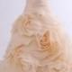 Organza Rose Sweetheart Ball Gown Corset Back Wedding Dress