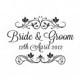 Personalized custom wedding rubber stamps handle mounted gift W17