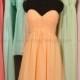 Peach Bridesmaid Dress, Sweetheart Chiffon Bridesmaid Dresses, A-line Sweetheart Short Chiffon Bridesmaid Dress