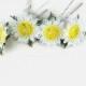 Bridal Crochet Flower Hair Pins - White Daisy Pins - Wedding Hair Accessory - Woodland Wedding