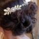 Bridal headpiece, Gold Wedding headpiece, Bridal hair combs, Gold leaf hair comb, Vintage style headpiece, Swarovski crystal hair comb