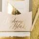 Stephanie   Blake's Painterly Gold Foil Wedding Invitations