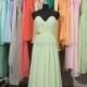 Sage Bridemaid Dress, Mint Green Sweetheart Long Chiffon Bridesmaid Dress