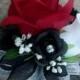 Red black white Roses WRIST Corsage Wedding Bridal flowers mother grandmother