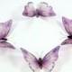5 Lilac Purple Stick on Butterflies, Wedding Cake Toppers, 3D Wall Art, Scrapbooking, UNGLITTERED