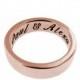 14K Solid Rose Gold Ring - Personalized Band