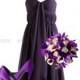 Plum Dark Purple Sweetheart Chiffon Bridesmaid Dress/Prom Dress Knee Length Short Dress