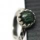 8mm Seraphinite Ring, Natural Gemstone, Sterling Silver Celtic Jewelry, Green Jewelry, Silvery Green Gemstone