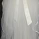 Ivory white double elbow length veil - Bridal Veil curling - bow design wedding veil - Wedding Accessories