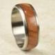 Titanium & Olive Wood // Exotic Hardwood Ring // Men's Wedding Band