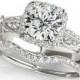 1 ct Forever One Moissanite Solid 14K White Gold Diamond Engagement Ring - OV61985