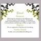 DIY Wedding Details Card Template Editable Text Word File Download Printable Details Card Black Details Card Olive Green Enclosure Cards