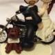 Motorcycle wedding cake topper, bike cake topper, custom wedding cake topper, motorcycle cake figurine