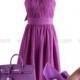 Wedding Party Dress PurpleHalter Chiffon Bridesmaid Dress/Prom Dress Knee Length Short Dress