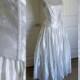 Vintage Jessica McClintock Gunne Sax - white with silver metallic detail- wedding gown.