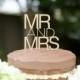 Mr and Mrs Wooden Cake Topper Contemporary 