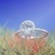 Birth Gift For Her VS 7mm VS Aquamarine Engagement Ring Aquamarine Halo Ring 14k White Gold Ring(other gemstone aviliable)