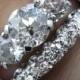 1.57ct Antique Vintage Early Art Deco Old European Diamond 18k White Gold Engagement Wedding Ring Set EGL USA