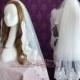 Fingertip Length Alencon Lace Wedding veil with Soft Tulle VG1057