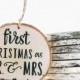 Couple's First Christmas Birch Wood Ornament