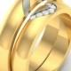 The Abia Heart Wedding Couple Bands Diamond Rings