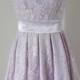 2015 Scoop Lilac Lace Short Bridesmaid Dress