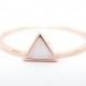 Triangle Mother of Pearl Ring - Geometric Ring - 14k Gold Ring - Simple Engagement Triangle Ring