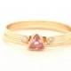 Trillion Sapphire Ring - Diamond Stacking Ring - Gold Wedding Set - 14k Gold Ring - Gemstone Ring