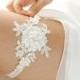 Ivory lace wedding garter, champagne garter, pearl wedding garter, bridal accessory - style541
