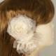 Pure Silk Bridal Hair Flower, Rose Bridal Hair Piece, Bridal Headpiece, Flower Bridal Hairpiece, Bridal Hair Accessory Freshwater Pearl