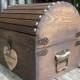Ready to Ship - 3-5 bus days - Wedding Card Box - Rustic Wood Treasure Chest with CARD SloT and LOCK-KeY Set - ALL Inclusive