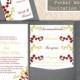 Pocket Wedding Invitation Template Set DIY Instant Download EDITABLE Word File Printable Wine Red Invitations Green Wedding Invitation