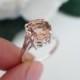 4 Carat Round Cut Solitaire Ring, Man Made Peach Morganite, Engagement Ring, Wedding Ring, Birdal Ring, Sterling Silver, 14k Gold Upgrade
