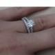 White Sapphire Engagement Ring - 14kt white gold diamond engagement ring 1.75 ctw G-SI2 quality diamonds center stone 1ctw round
