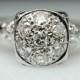 Vintage Antique Art Deco .34ct Diamond Cluster Engagement Ring Ring 18k White Gold - Size 7