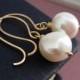 Wedding jewelry, Pearl earrings, freshwater pearls, nugget pearls, gold earrings, bridesmaid earrings